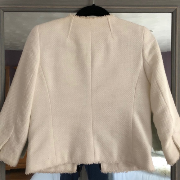 MICHAEL Michael Kors Cropped White Tweed Jacket - Picture 2 of 4